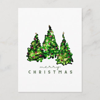 Festividades Cartão Postal de Árvore de Natal com Design de Tin