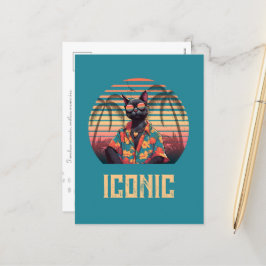 Festividades Cartão postal de atitude de gato tropical do etern