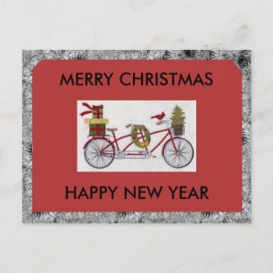FESTIVIDADES CARTÃO POSTAL DE BICICLETA DE NATAL MERRY