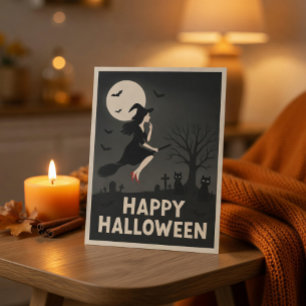 Festividades Cartão Postal de Boas Festas de Halloween da Bruxa