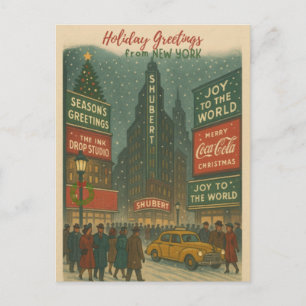 Festividades Cartão Postal de Boas Festas Vintage de Nova York