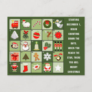 Festividades Cartão postal de Calendário Antecipado de Natal