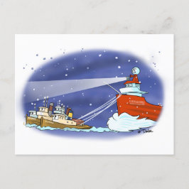 Festividades cartão postal de cargueiro do Papai Noel