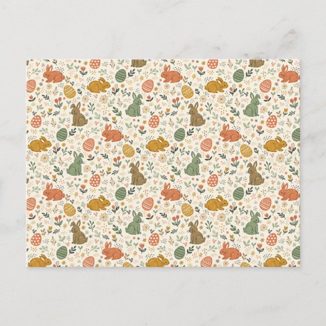 Festividades Cartão postal de coelhinhos da primavera desenhado (Frente)