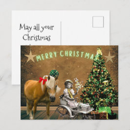 Festividades Cartão postal de desejos de Natal vintage capricho