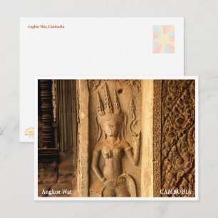 Festividades Cartão Postal de Detalhe da Arquitetura de Angkor