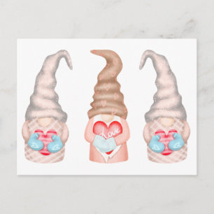 Festividades Cartão postal de Dia dos Namorados com Gnomos de A