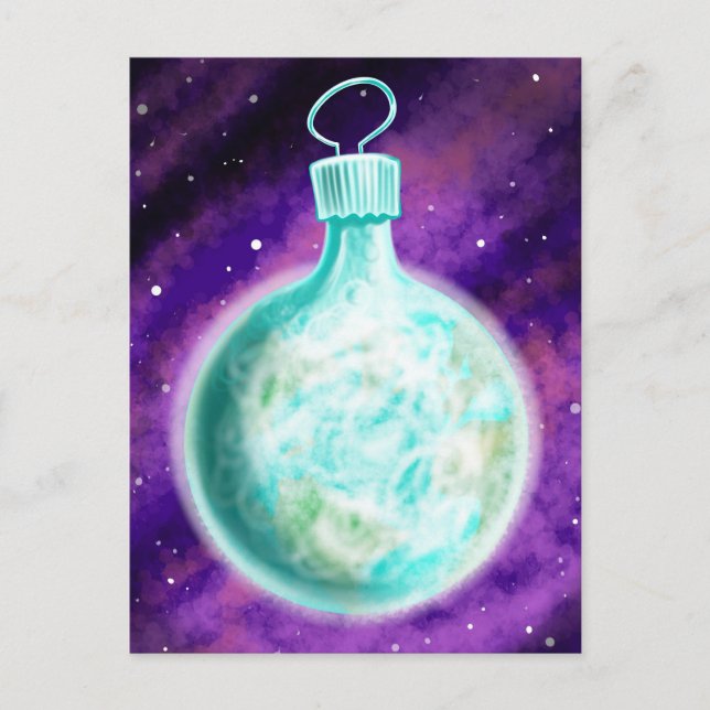 Festividades Cartão postal de enfeite da Terra simples (Frente)