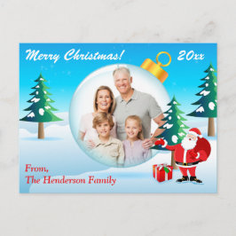 Festividades Cartão Postal de Enfeite de Natal com FOTO Persona