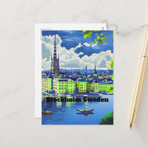 Festividades Cartão postal de Estocolmo Viagem Suécia Cartão i