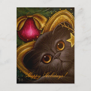 Festividades Cartão postal de FEIRIAY KITTEN CAT 2