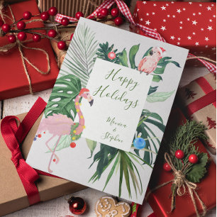 Festividades Cartão postal de Feliz Feriado Tropical Flamingo