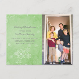 Festividades Cartão postal de Fenda de Neve Verde Swirls