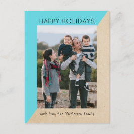 Festividades Cartão postal de Feriado Curto-Deslizante Turquois