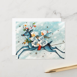 Festividades cartão postal de feriado de anjos de natais vinta