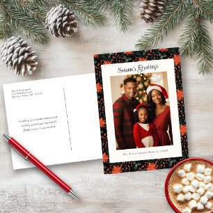 Festividades Cartão postal de Feriado de Poinsettia Preta Moder