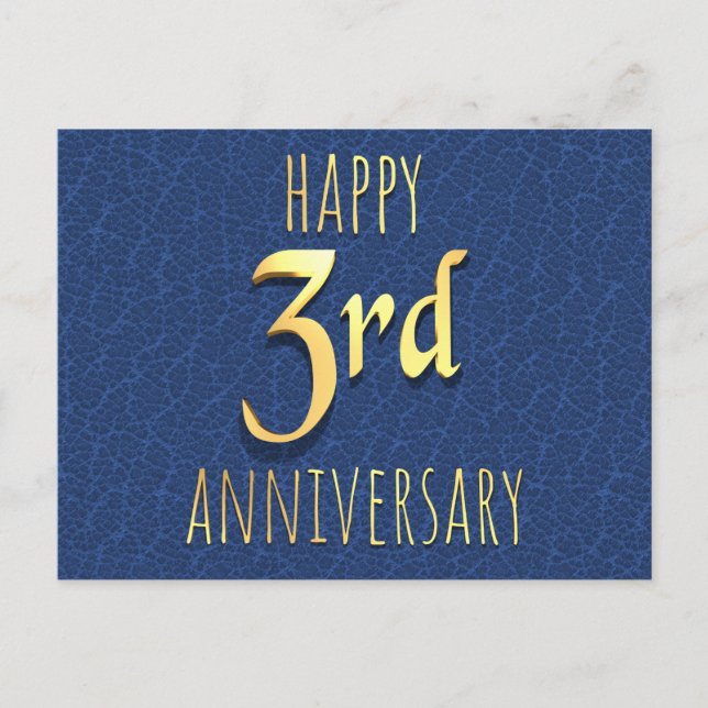 Festividades Cartão postal de Feriado do 3º Aniversário (Frente)