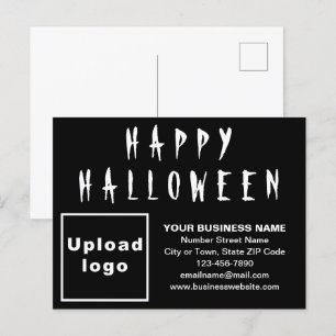Festividades Cartão postal de Feriado Preto do Halloween Comerc