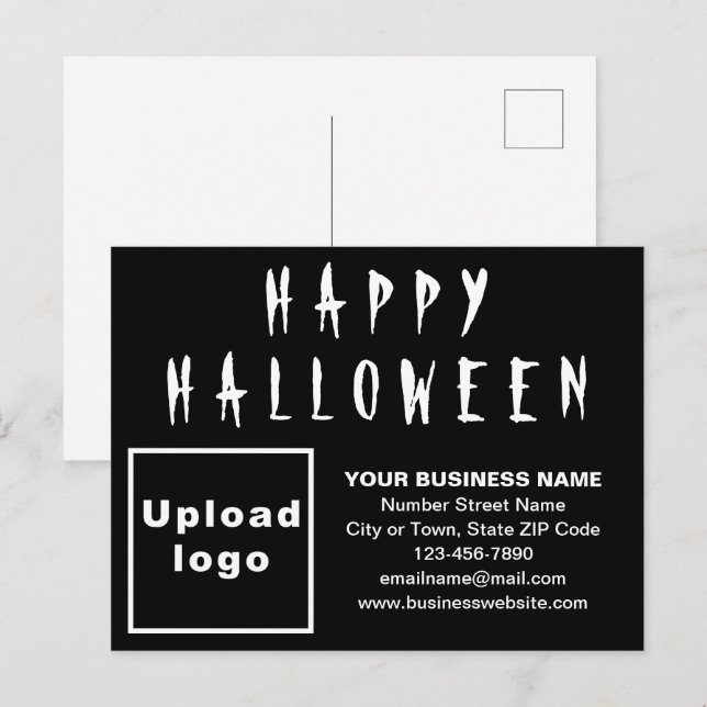 Festividades Cartão postal de Feriado Preto do Halloween Comerc (Frente/Verso)