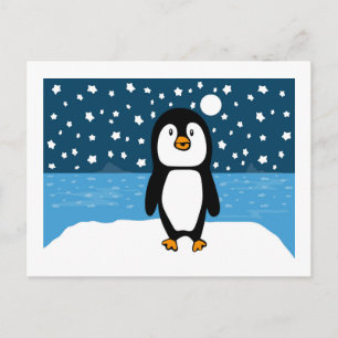 Festividades Cartão postal de Feriado Starry Penguin