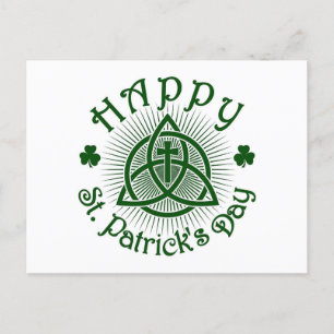 Festividades Cartão Postal De Férias Cross And Shamrocks