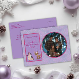 Festividades Cartão postal de Férias da Família Lilac Encantado