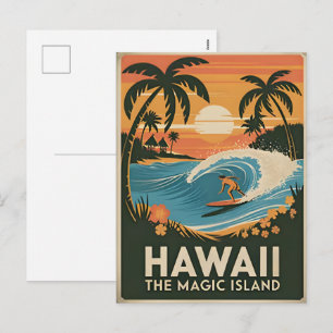 Festividades Cartão Postal de Férias de Aventura de Viagem Vint