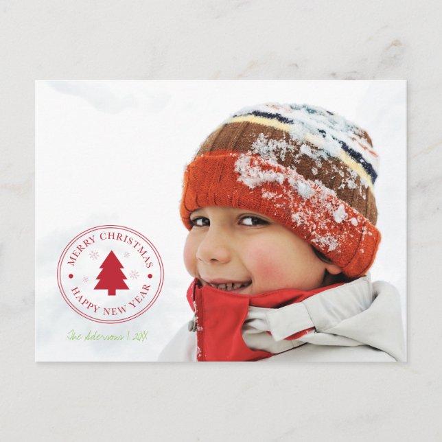 Festividades Cartão postal de Férias de Natal Feliz (Frente)