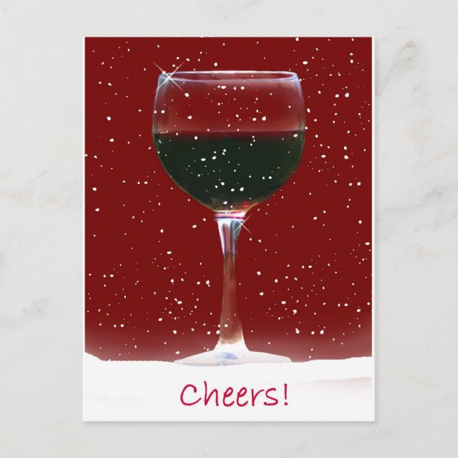 Festividades Cartão postal de férias de vinho (Frente)