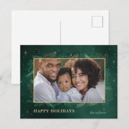 Festividades Cartão Postal de Férias Fotográfico Botânico Ouro 