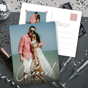 Festividades Cartão postal de foto de férias moderno com script