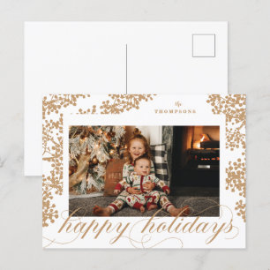 Festividades Cartão postal de foto de folhagem de Feliz Natal e