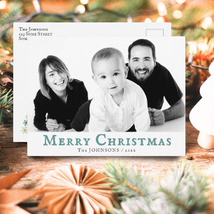 Festividades Cartão postal de foto de Natal moderno e alegre