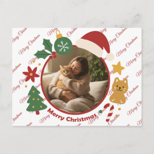 Festividades Cartão postal de foto de Natal personalizado Feliz