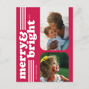 Festividades Cartão postal de foto magenta retrorreflector com 