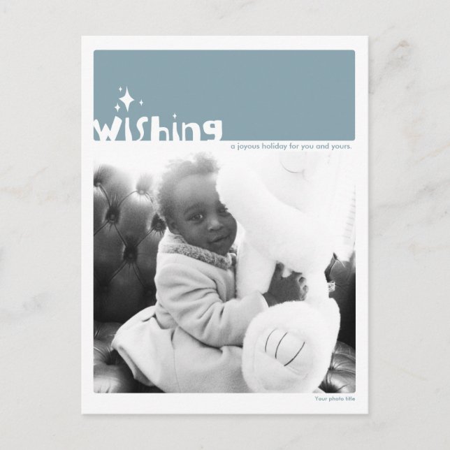 Festividades Cartão postal de fotos "Wishing" de feriado (Frente)