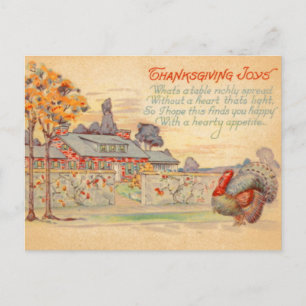 Festividades Cartão postal de Joys Vintage de Ação de Graças