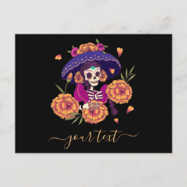 Festividades Cartão postal de Lady Skeleton Dia de los Muertos