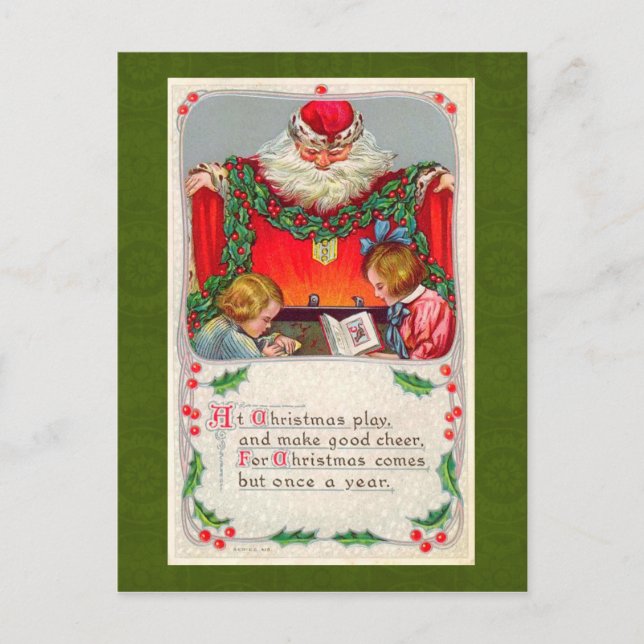Festividades Cartão postal de natais vintages (Frente)