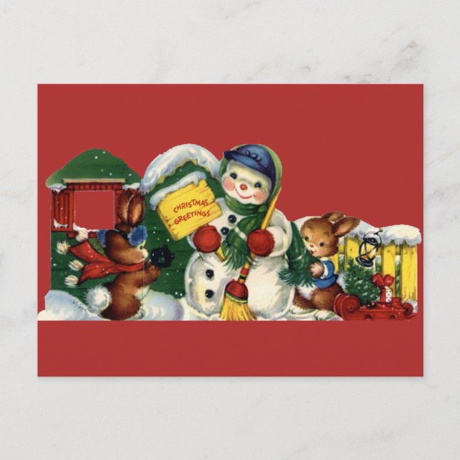 Festividades Cartão postal de natais vintages (Frente)