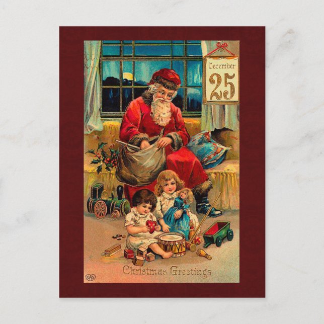 Festividades Cartão postal de natais vintages (Frente)