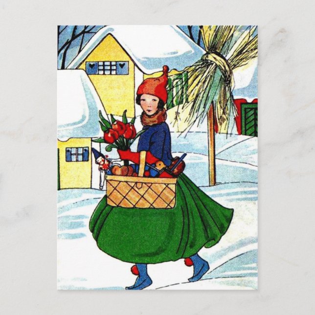 Festividades Cartão postal de natais vintages (Frente)