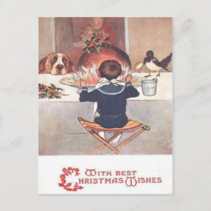 Festividades Cartão postal de Natal 1906 para a Vintage