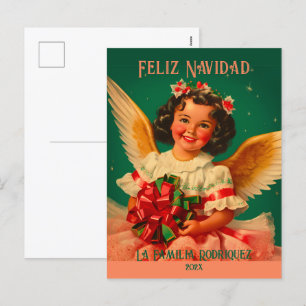 Festividades Cartão postal de Natal Angel "Feliz Navidad"
