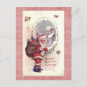 Festividades Cartão Postal de Natal Antigo