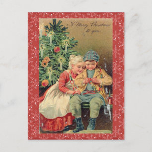 Festividades Cartão Postal de Natal Antigo