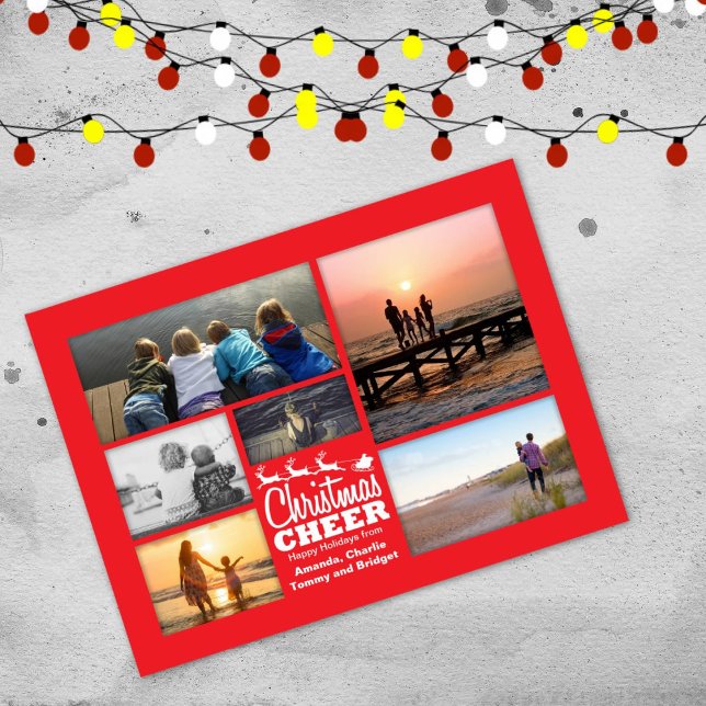 Festividades Cartão postal de Natal Cheer Red Holiday (Criador carregado)