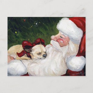 Festividades Cartão postal de Natal "Chihuahua and Papais noei