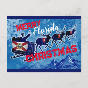 Festividades Cartão postal de Natal com bandeira da Flórida fel