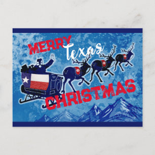 Festividades Cartão postal de Natal com bandeira do Texas feliz